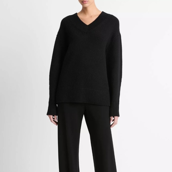 Vince Wool and Cashmere Drop-Shoulder V-Neck Sweater L - Picture 1 of 8